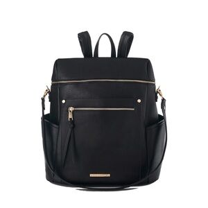 Poppy and Peonies Black Commuter Backpack